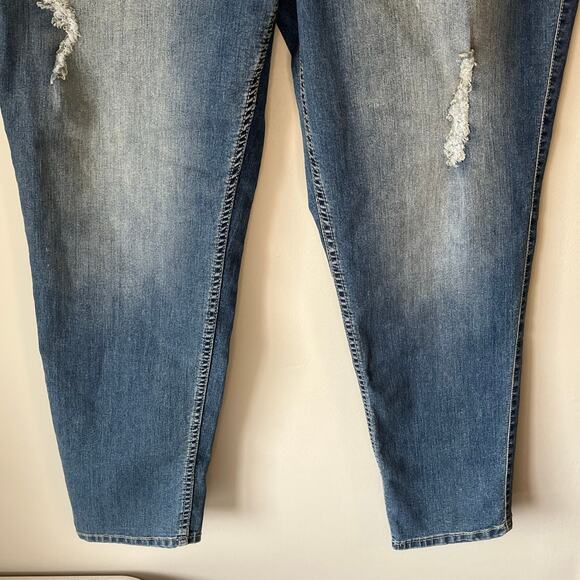 Lane Bryant Medium Wash Distressed Skinny Jeans Size 20 - Picture 9 of 11